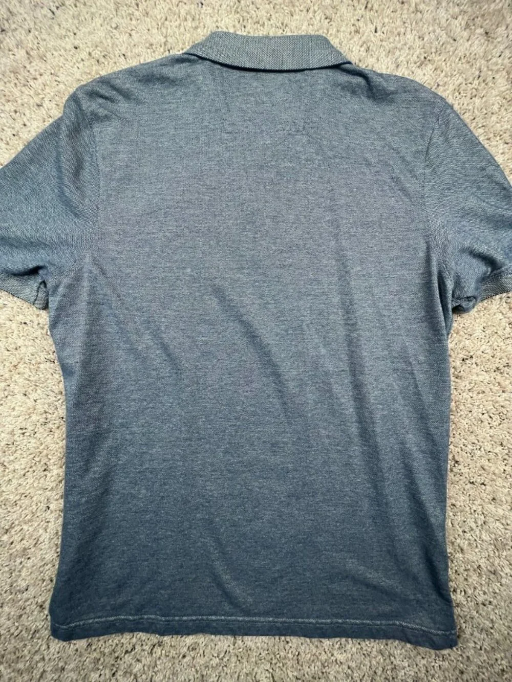 Banana Republic Polo Men's Large Gray Blue Short Sleeve Shirt w Logo Cotton